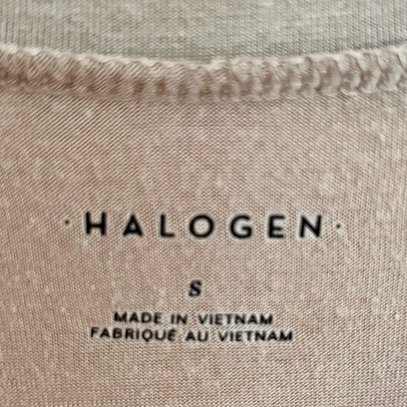 Halogen Women's Long Sleeve Beige Top Size Small Unhemmed Bottom Hi Lo Comfort - Picture 5 of 11